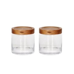 2 Piece Borosilicate Sealed Glass Jar Set - 790ml