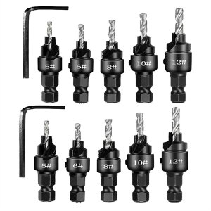 Countersunk Drill Hexagonal Handle Steel Hole Opener Set Silver