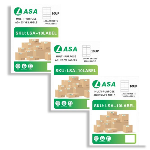 10 UP Label A4 Adhesive