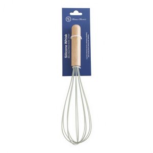 Silicone Whisk Beech Wood Handle 27.5cm - 1 Piece