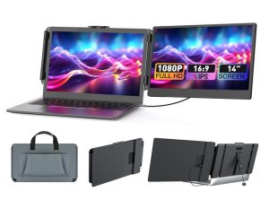 HiveTec 14" Portable Dual Monitor Extender for Laptops - Boost Productivity