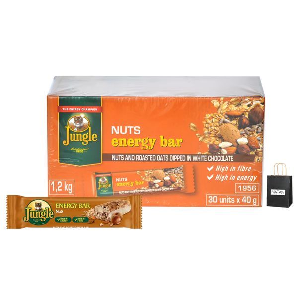 Jungle Energy Bars - Box of 30 x 40g - Nuts + Gift Bag Natan
