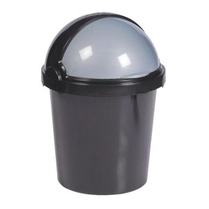 2 in 1 Flip Top Dustbin/Bucket With Handle 50 Litre - Black