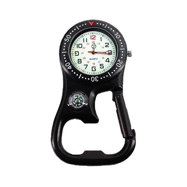 Clip-on Quartz Carabiner Watch with Bottle opner for Outdoor Climb Camp