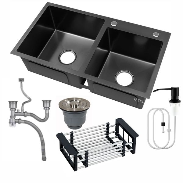 IFEEL Double Bowl Kitchen Sink 82x45x22 cm