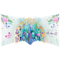 Paper Celebrations Pop-Out Birthday card - Peacock