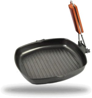 Griddle Pan, 20/24cm Iron Steak Frying Pan Square Grill Pan