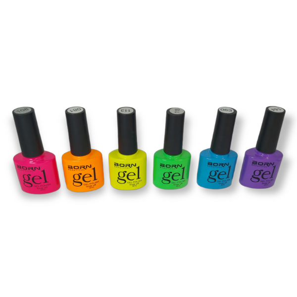 UV/LED Gel Nail Polish - Shades of Bright Colours - 6 piece