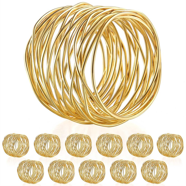Twisted Wire Mesh Napkin Rings Holders Party Wedding Christmas 12Pcs