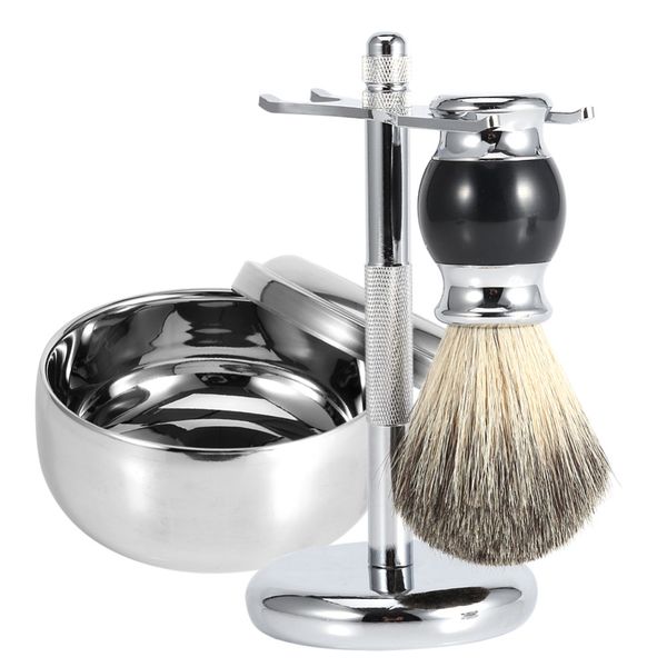 Professional 3 In 1 Shaving Brush Soap Bowl Men Beard Clean Shave Kit