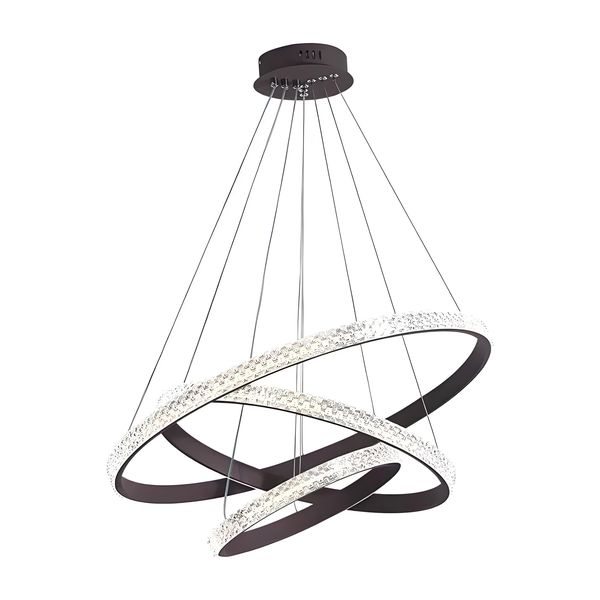Matte Black Crystal Round Chandelier
