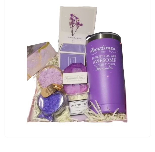 8 Piece Pamper Gift Box: Self Care &amp; Bath Set