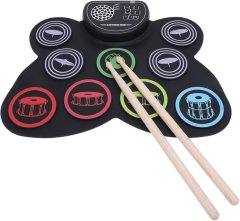 Set,9-Drum Electronic Drum Pad with Headphone Jack &amp;Speaker