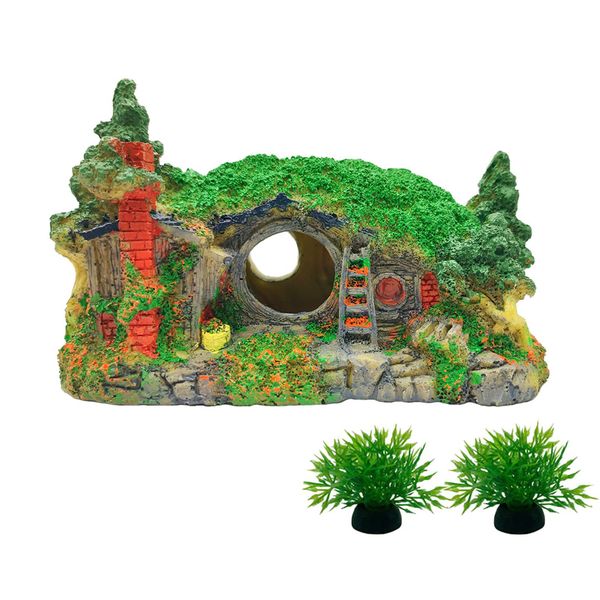 Bltunoed Decorative Resin Aquarium 17.5x9.5x11.5