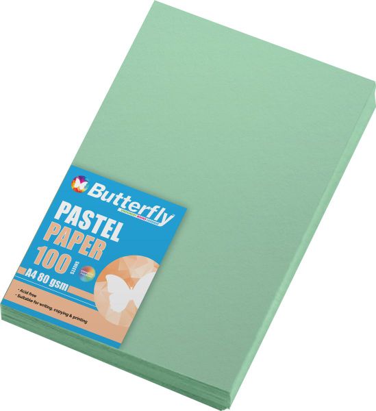Butterfly A4 Pastel Paper 80Gsm 500S - Green