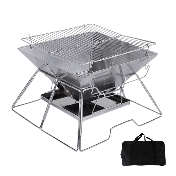 Portable Stainless Braai Grill Foldable With Carry Bag For Camping Party