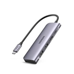 UGreen 15214 USBC 7IN1 Dock W/2USB3.0+1HDMI+SD+PD100W-GY