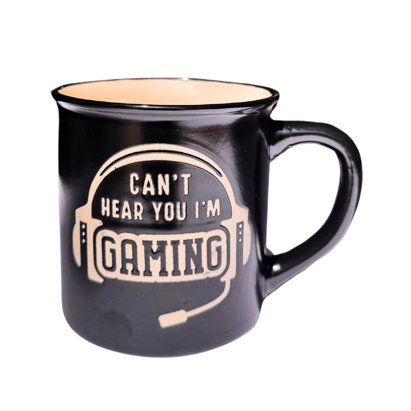 Manly Mug - Can't hear you, I'm Gaming - Black