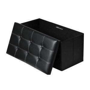 Heartdeco PU Collapsible Storage Cube Ottoman - Large
