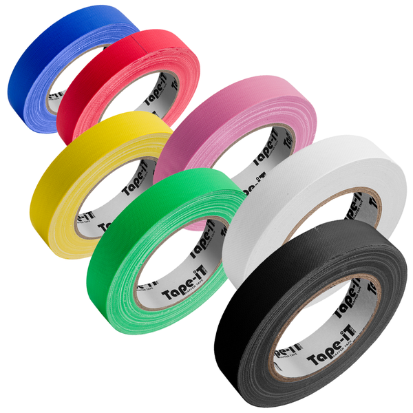 Tape-iT 7 Pack of 1inch Colour Gaffer Tapes 24mm x 25m | Ti2425CPG7