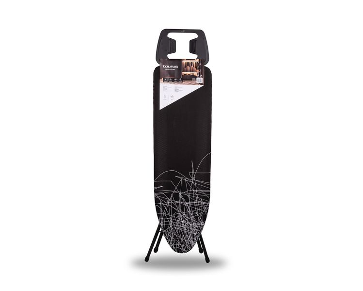 Taurus Argenta Black Top Powder Coated Steel Ironing Board - 110 x 32cm