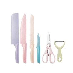 Set of 6 Kitchen Knife Set with Ergonomic Handles