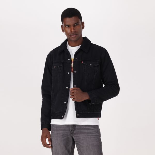 Levi's® Men's Type III Sherpa Trucker Jacket- Med Indigo - Flat Finish
