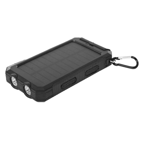 13000mAh Solar Powered Power Bank - Dual USB Output &amp; Flashlight - Orange