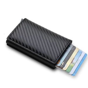 Cross-Border Men's Anti-theft Ultra-Thin Carbon Fiber Bank Card Wallet