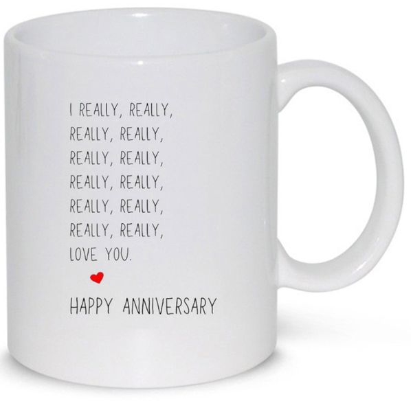 I Really Love You Happy Anniversary Husband Wife Gift Mug