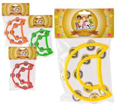 Bulk Pack 8 x Musical Percussion Tambourine Plastic - 18cm x 15cm
