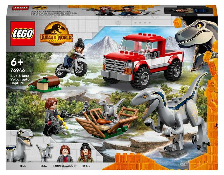 LEGO® Jurassic World Blue &amp; Beta Velociraptor Capture 76946 Building Toy Cars (181 Pieces)