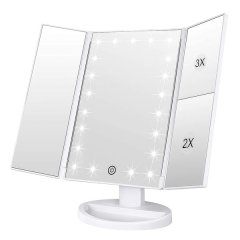 Makeup Mirror with 21 LED Lights, Two Power Supply Modes for Desktop