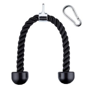 70cm Heavy Duty Nylon Tricep Rope with Carbon Steel Attachment - Black