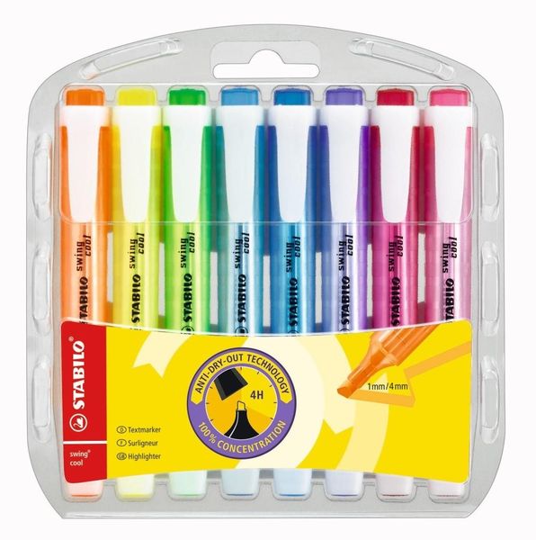 Stabilo Swing Cool Wallet - 8 Assorted Colours