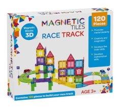 120-Piece Magnetic Tile Set - Race Track Edition