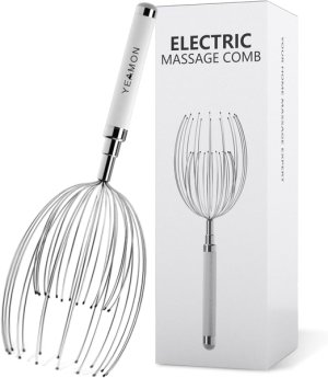 Head Massager Scalp, Electric Scalp Massager with 20 Metal Fingers