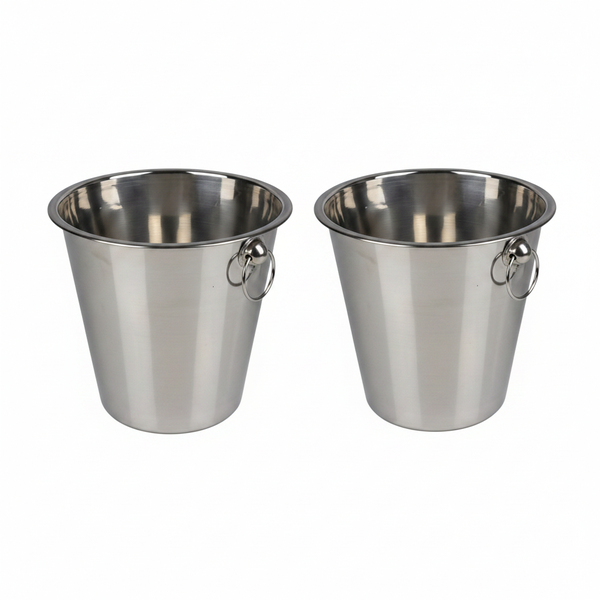 Stainless Steel Ice Bucket Cooler 4.5L for Parties and Picnics - 2 Pack