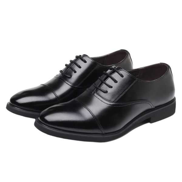 Leather Oxford-Men's Dress Shoes Lace Up Style Cap Toe Business Shoe