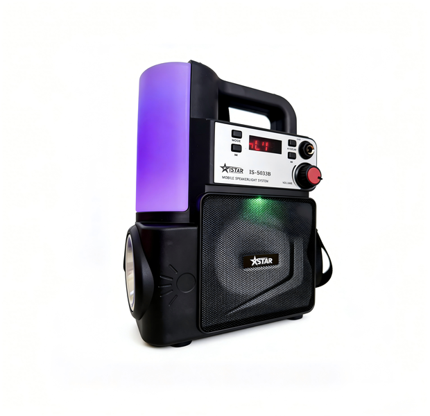 Portable Camping Bluetooth Speaker - 15W Outdoor Audio with Lantern