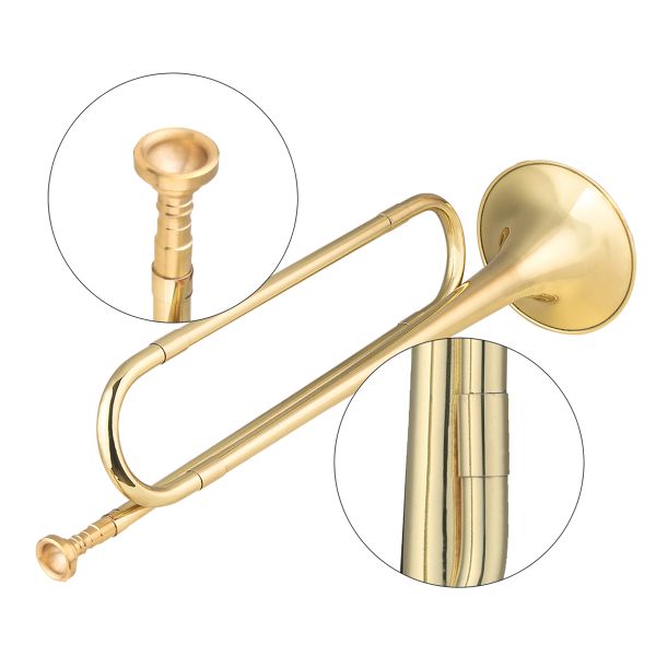 Retro brass bugle compatible with school band trumpet replacement