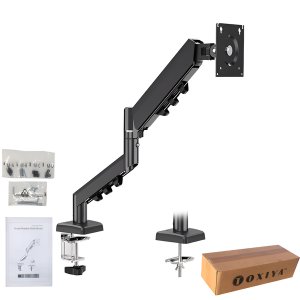 TOXIYA Single Monitor Stand, Adjustable Computer Monitor, Supports 32-inch