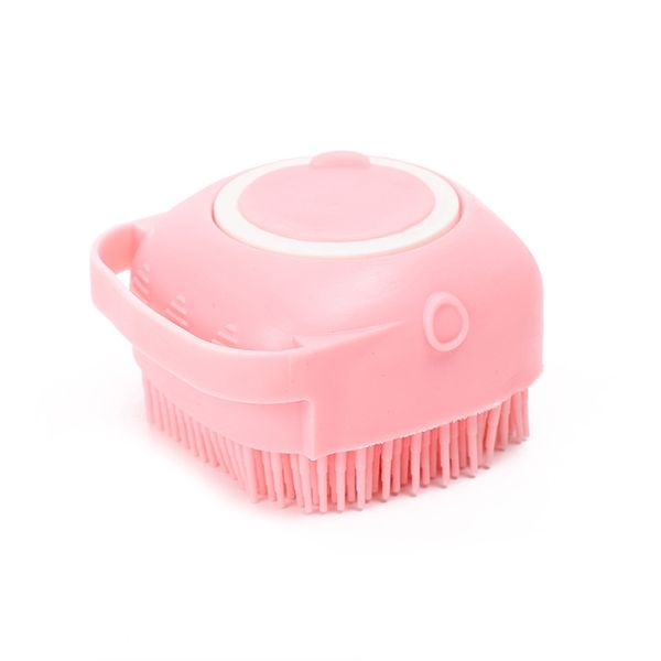 2 in 1 Pet Soft Silicone Bathing &amp; Massaging Brush with Shampoo Dispenser