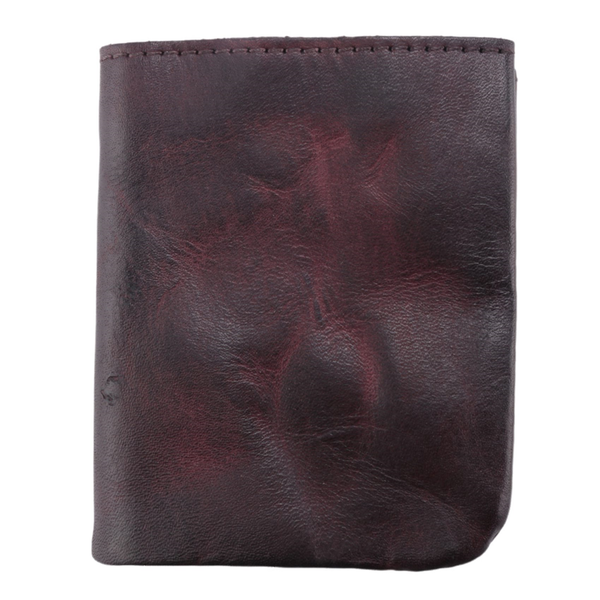 Wrinkle Wallet,Vintage Handmade Leather Card Holder for Men,Coffee