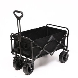 Leisure Quip Utility Wagon - Black with rubber wheels - capacity 150kg