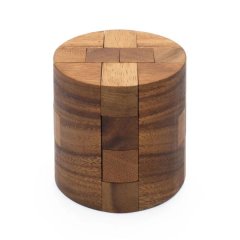 Powder Keg - Wooden 3D Brainteaser Puzzle, Interlocking 12-Piece Cylinder