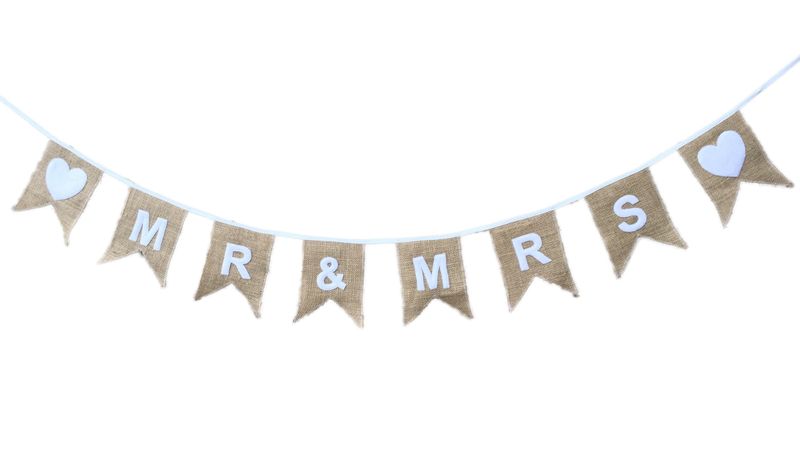 Bunting Mr &amp; Mrs Hessian/Burlap