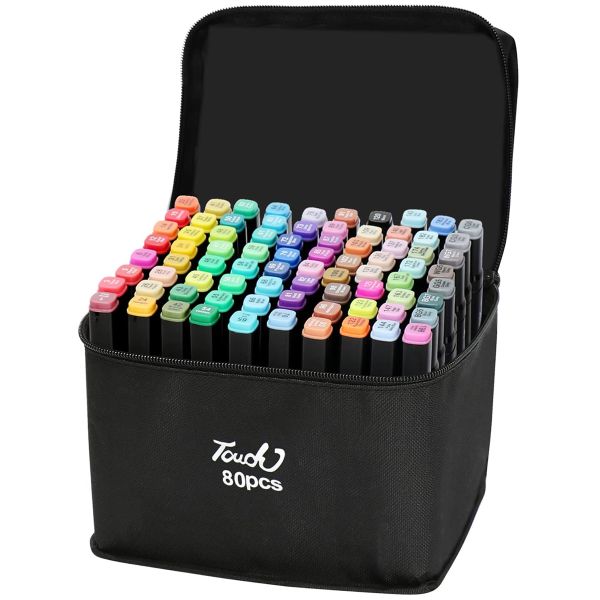 Touch 80 Pcs Double Head Alcohol Oil Color Art Marker Set with Storage Bag