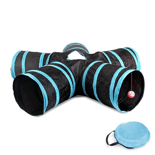 Collapsible 5 Way Cat Tunnel toy with Ball