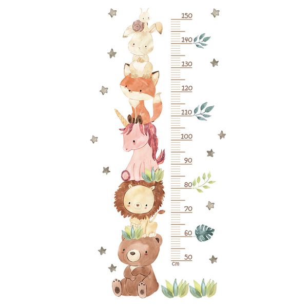 Cute Animal Height Stickers Wall Stickers Cartoon Children's Room Stickers